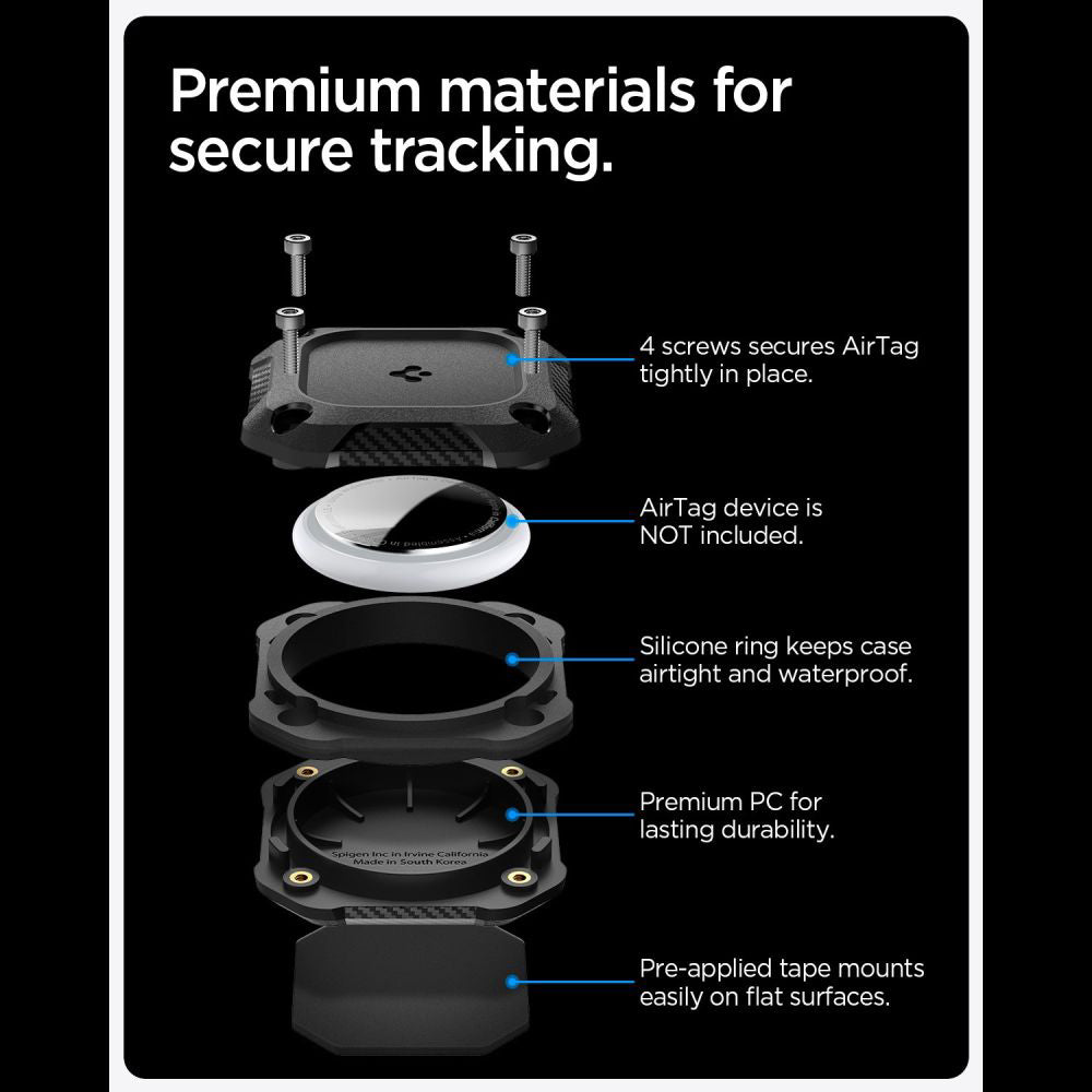 Vodotěsné pouzdro Spigen Tough Armor pro Apple AirTag, černé ACS09781