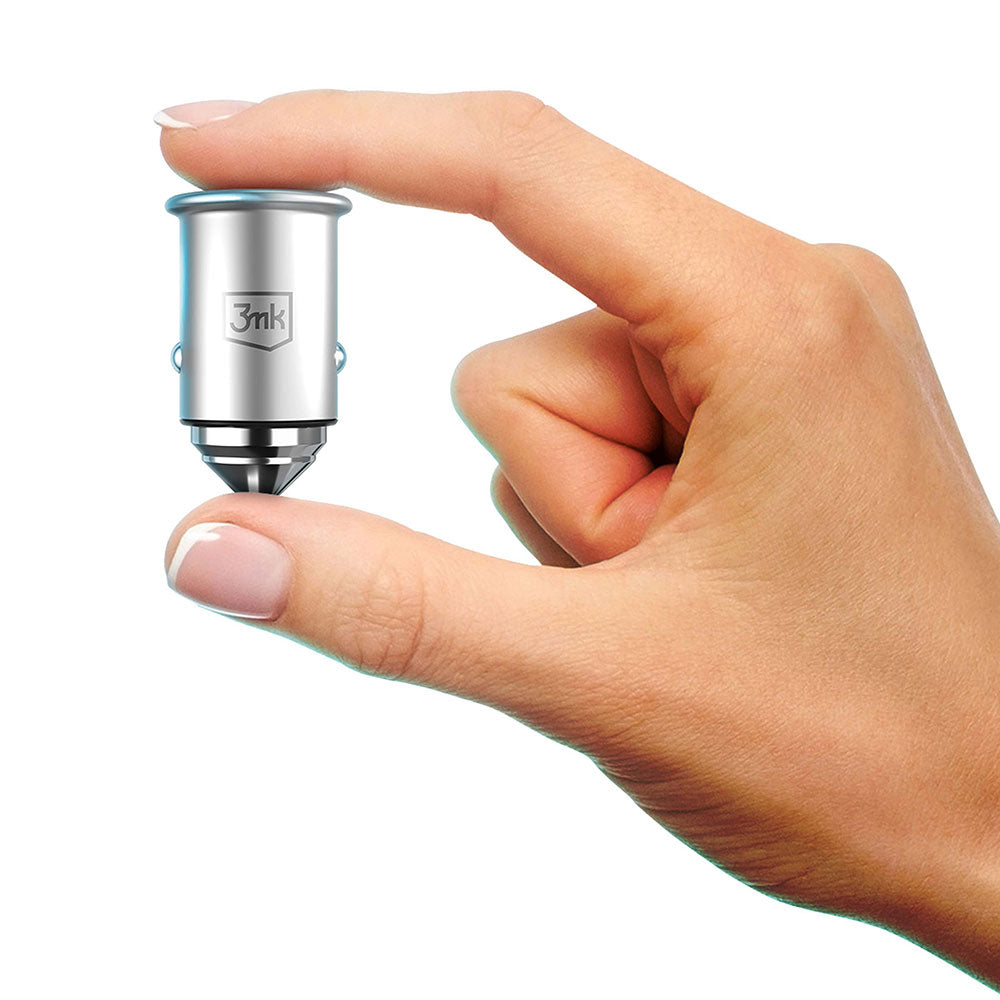 Nabíječka do auta 3MK Hyper, 45W, 3A, 1 x USB-A - 1 x USB-C, stříbrná