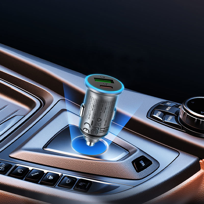 Auto nabíječka Acefast B15, 65W, 3.25A, 1 X USB-A - 1 x USB-C, šedá