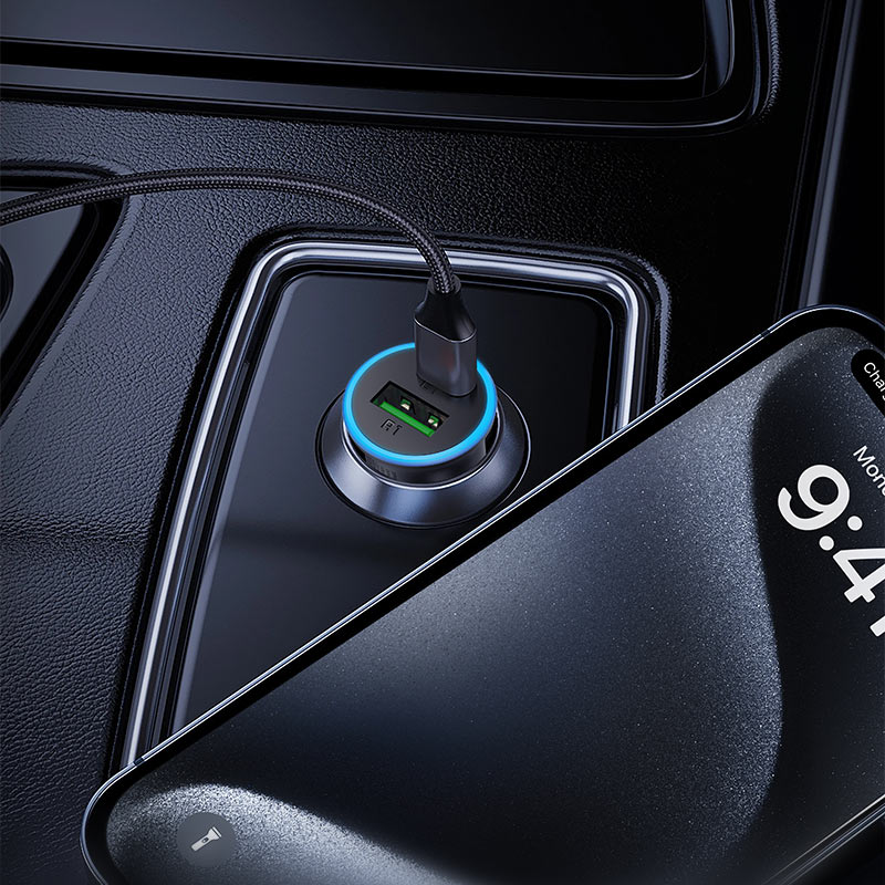 Auto nabíječka Acefast B15, 65W, 3.25A, 1 X USB-A - 1 x USB-C, šedá