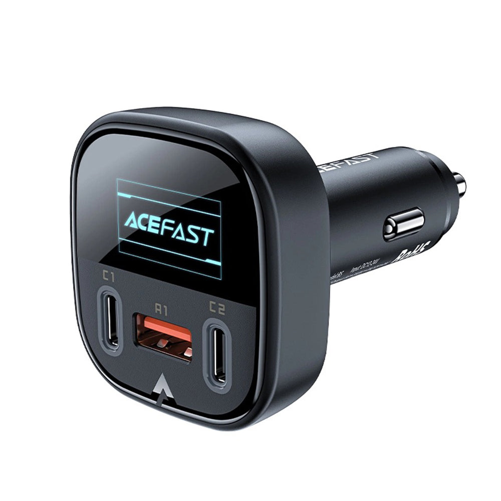 Auto nabíječka Acefast B5 Display, 101W, 5A, 1 x USB-A - 2 x USB-C, Černá
