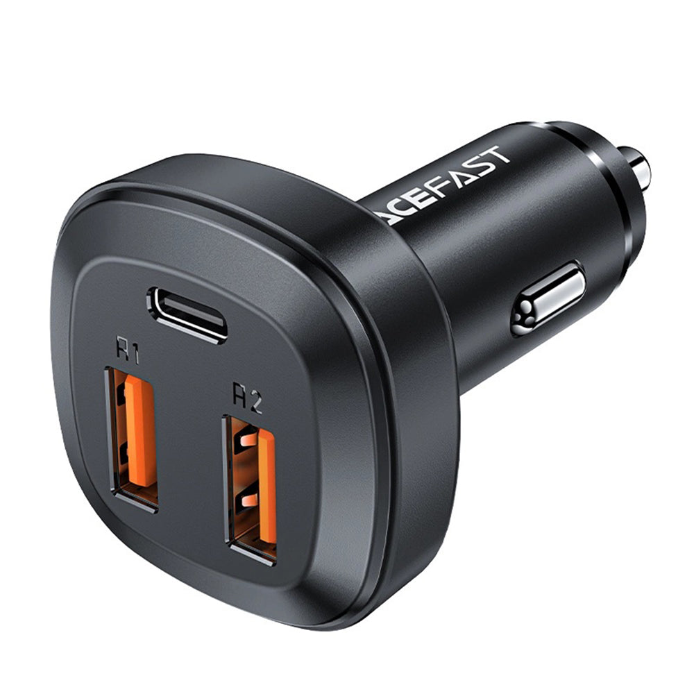 Auto nabíječka Acefast B9, 66W, 5A, 2 x USB-A - 1 x USB-C, Černá