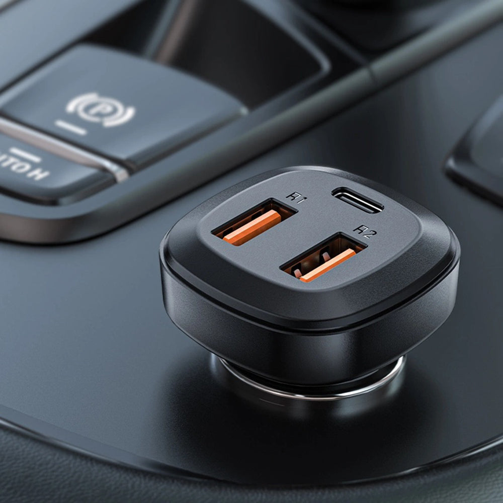 Auto nabíječka Acefast B9, 66W, 5A, 2 x USB-A - 1 x USB-C, Černá