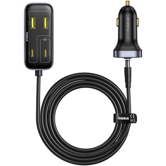 Auto nabíječka Baseus BackseatPal L1, 110W, 3A, 3 x USB-A - 3 x USB-C, Černá C00081100121-00