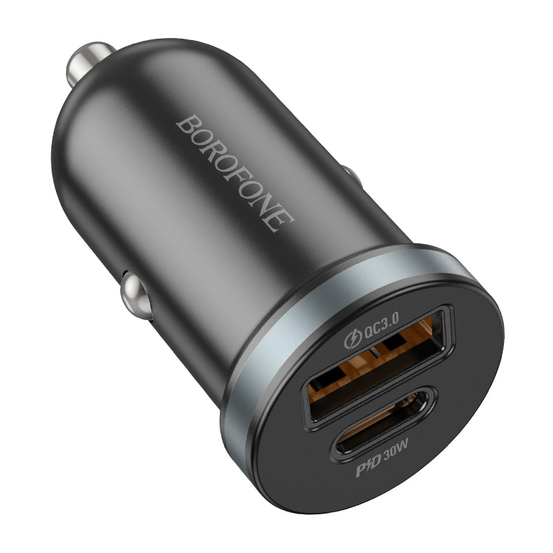 Nabíječka do auta Borofone BZ22 Scenery, 30W, 3A, 1 x USB-A - 1 x USB-C, černá