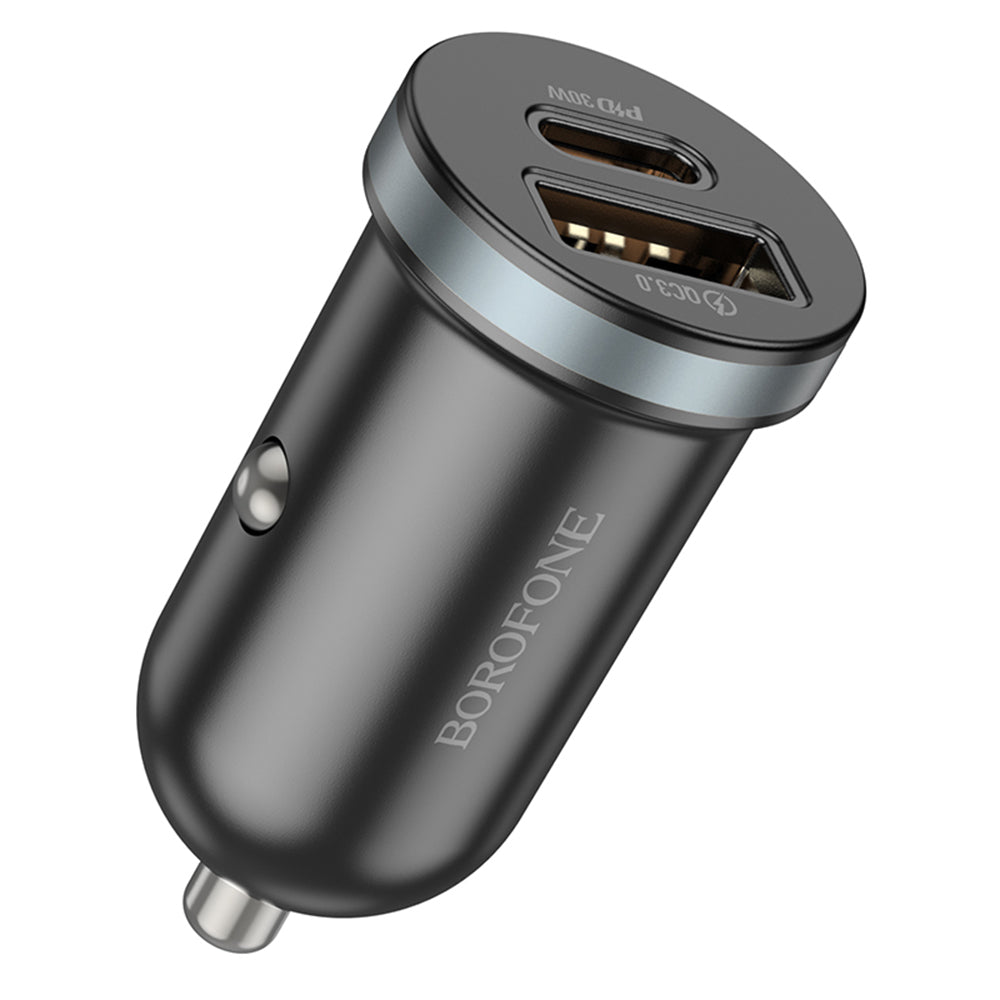 Nabíječka do auta Borofone BZ22 Scenery, 30W, 3A, 1 x USB-A - 1 x USB-C, černá