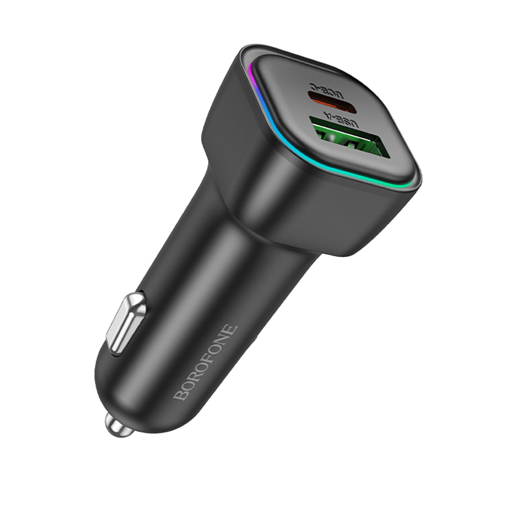 Auto nabíječka Borofone BZ28A Trophie, 30W, 3A, 1 x USB-A - 1 x USB-C, Černá