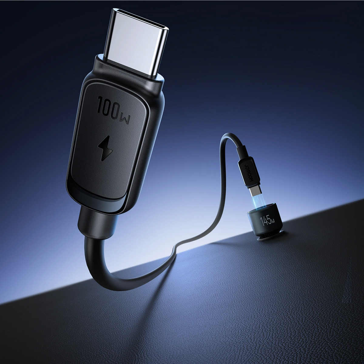 Autonabíječka s kabelem USB-C Joyroom JR-CCN07, 145W, 5A, 1 x USB-A - 2 x USB-C, šedá
