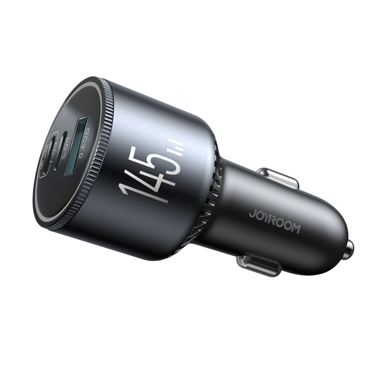Autonabíječka s kabelem USB-C Joyroom JR-CCN07, 145W, 5A, 1 x USB-A - 2 x USB-C, šedá