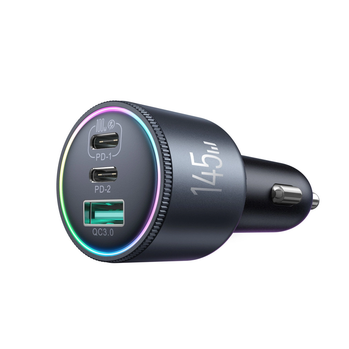 Autonabíječka s kabelem USB-C Joyroom JR-CCN07, 145W, 5A, 1 x USB-A - 2 x USB-C, šedá