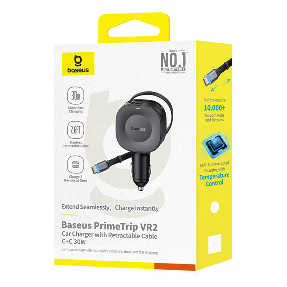 Auto nabíječka s kabelem USB-C Baseus PrimeTrip VR2, 30W, 3A, 1 x USB-C, Černá C0206400