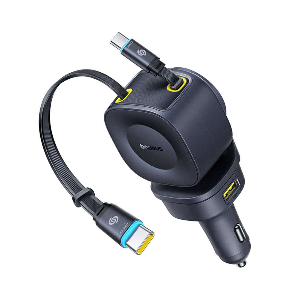 Auto nabíječka s USB-C kabelem Baseus PrimeTrip VR2 Max, 163W, 3A, 1 x USB-A - 1 x USB-C, Černá P10162701313-00