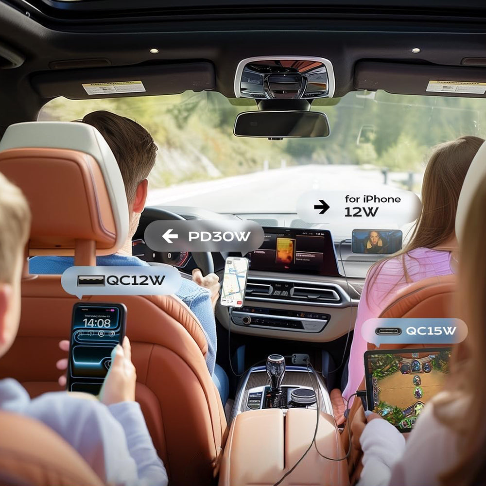 Autonabíječka s kabelem USB-C / Lightning Lisen, 69W, 3A, 1 x USB-A - 1 x USB-C, Černá YL0224040031