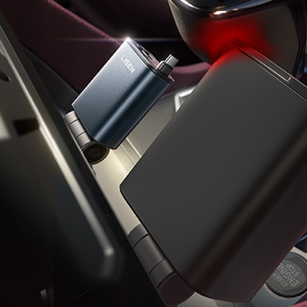 Auto nabíječka s USB-C kabelem Lisen, 57W, 3A, 1 x USB-A - 1 x USB-C, Černá YL0325010016