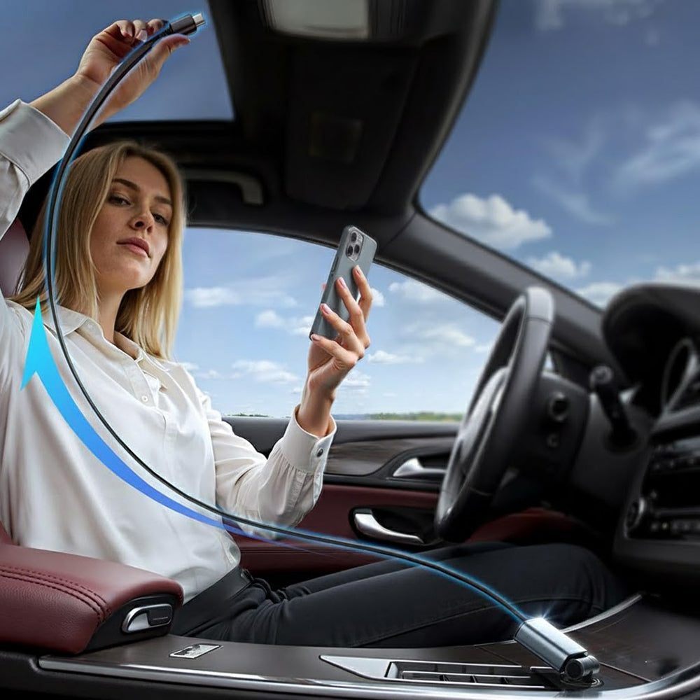 Auto nabíječka s USB-C kabelem Lisen, 57W, 3A, 1 x USB-A - 1 x USB-C, Černá YL0325010016