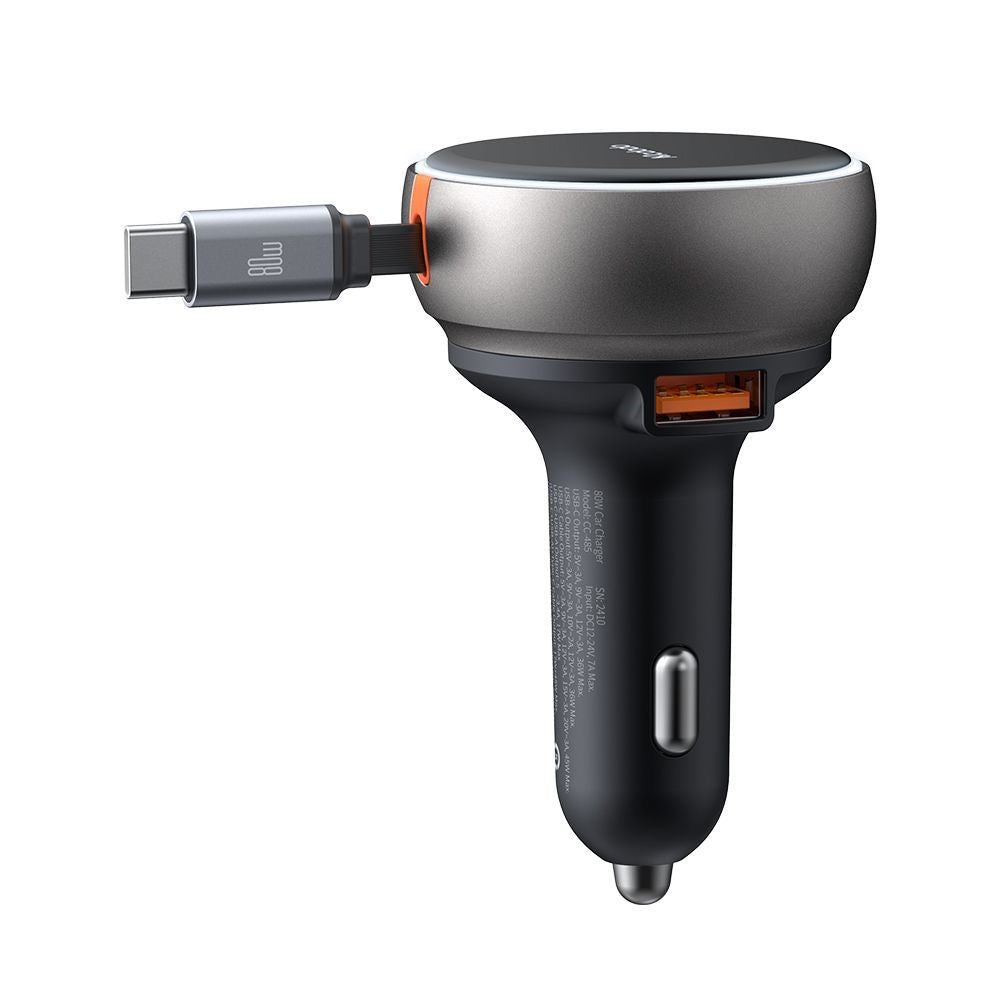 Auto nabíječka s kabelem USB-C McDodo CC-4850, 80W, 3A, 1 x USB-A - 1 x USB-C, Černá