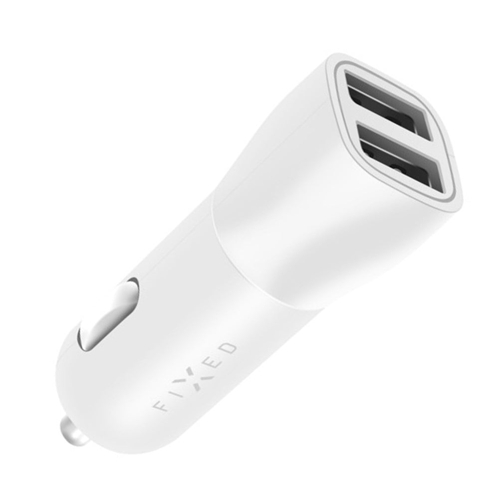 Auto nabíječka Fixed, 15.5W, 3A, 2 x USB-A, Bílá