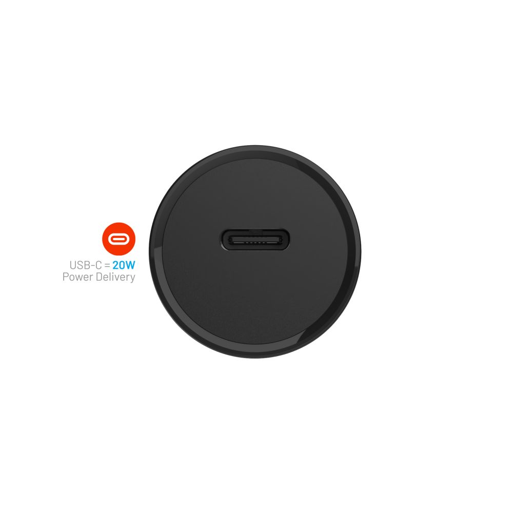 Auto nabíječka Fixed, 20W, 3A, 1 x USB-C, Černá