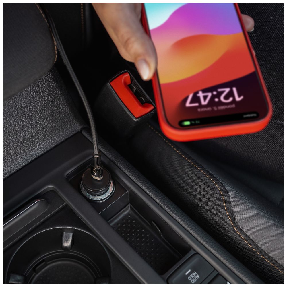 Auto nabíječka Fixed, 30W, 3A, 1 x USB-C, Černá