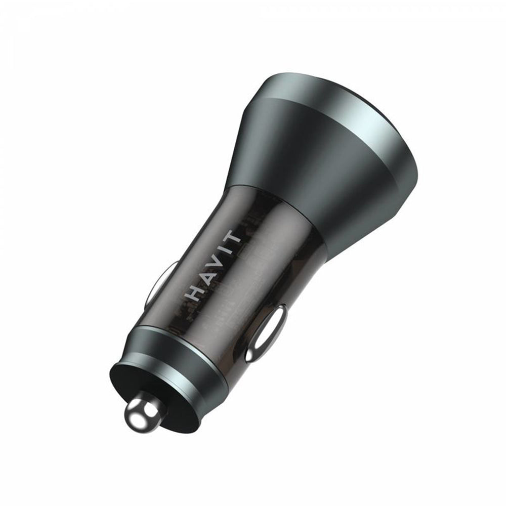 Auto nabíječka HAVIT CC2017, 45W, 3A, 1 x USB-A - 1 x USB-C, Černá Modrá