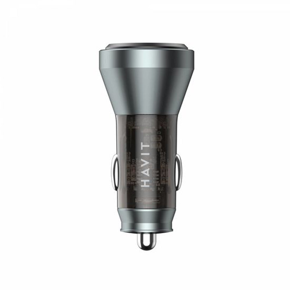 Auto nabíječka HAVIT CC2017, 45W, 3A, 1 x USB-A - 1 x USB-C, Černá Modrá