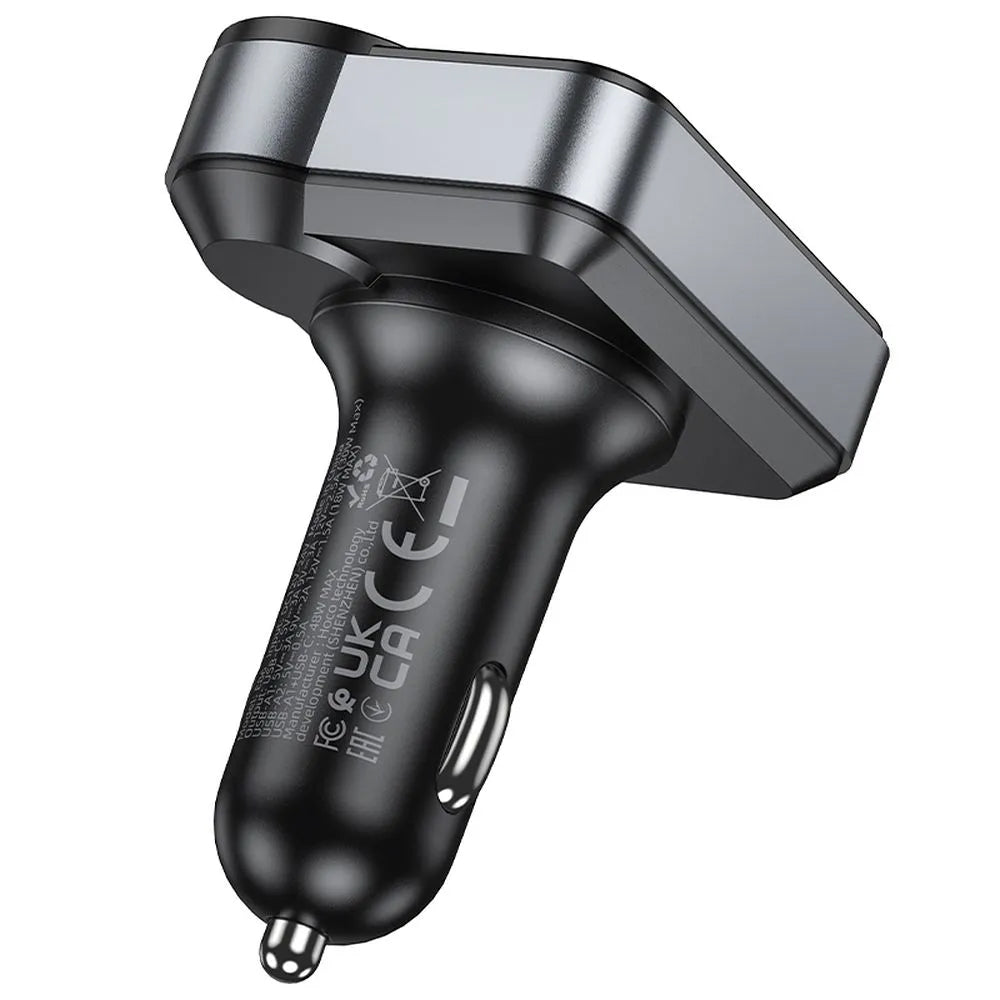 FM modulátor Bluetooth HOCO E86, 2 x USB-A - 1 x USB-C - 1 x microSD