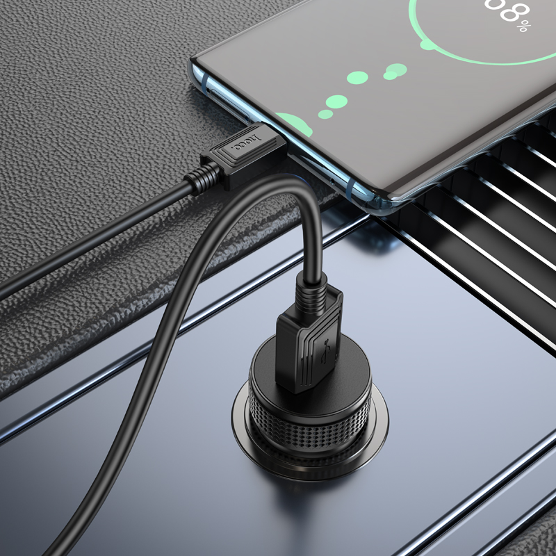 Auto nabíječka HOCO Z49A, 18W, 3A, 1 x USB-A, černá