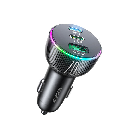Autonabíječka Joyroom JR-CL26, 70W, 4.8A, 1 x USB-A - 2 x USB-C, Černá