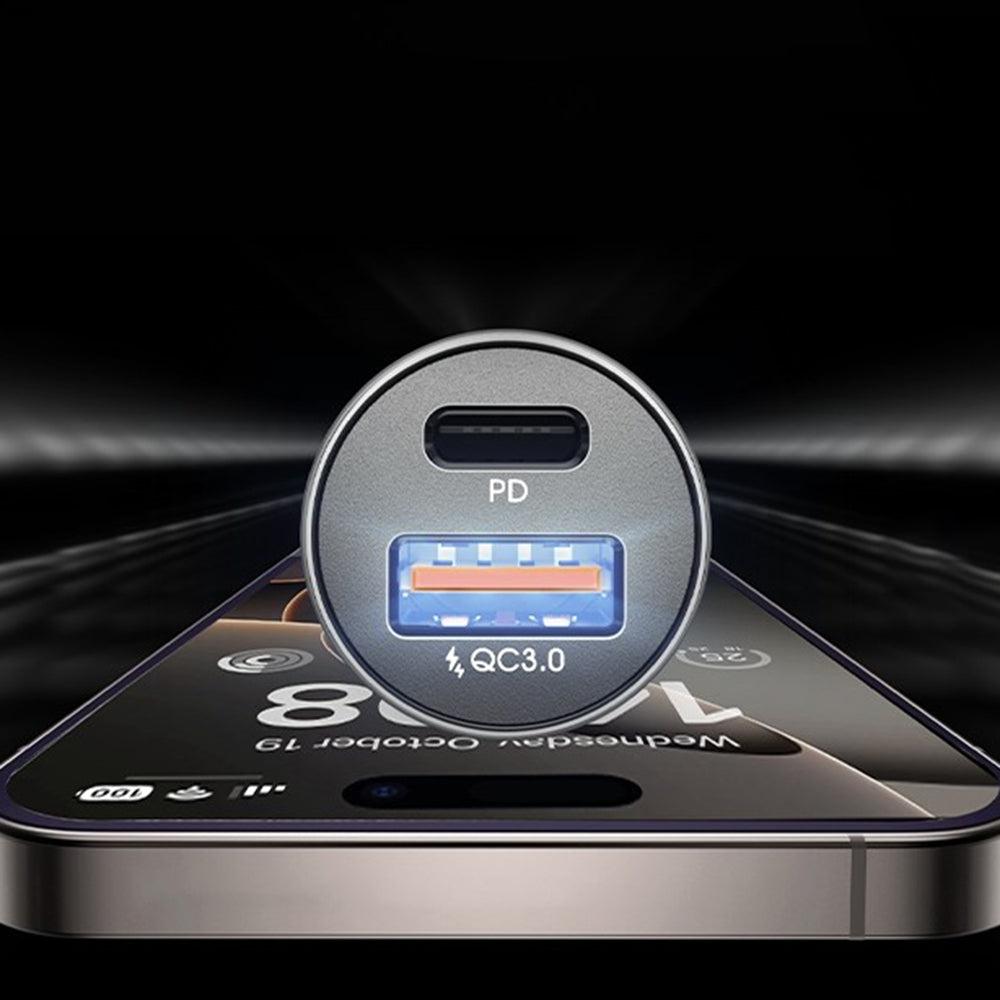 Auto nabíječka Lisen, 36W, 3A, 1 x USB-A - 1 x USB-C, Sada 2 kusy, Černá YL0223080038