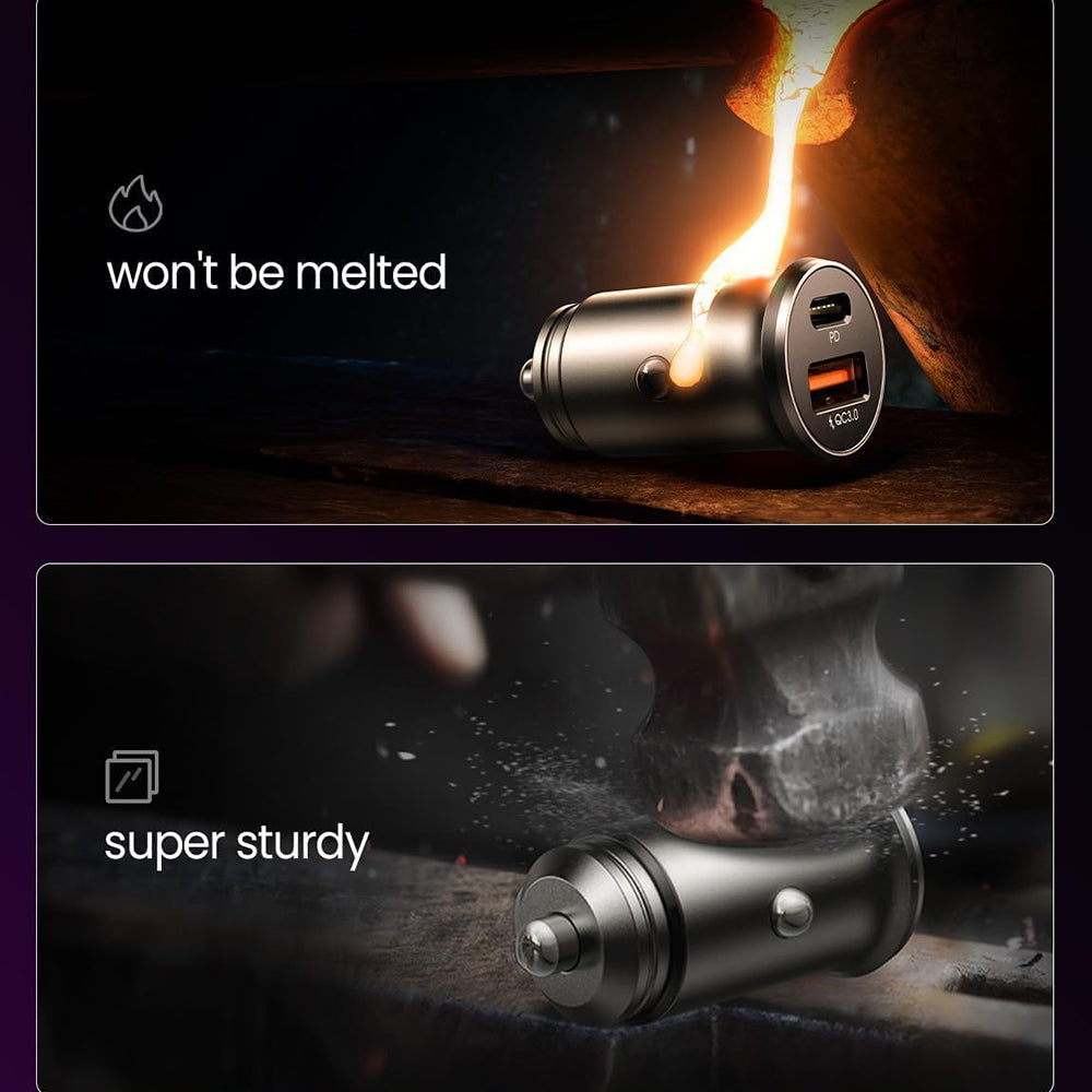 Autonabíječka Lisen, 51W, 3A, 1 x USB-A - 1 x USB-C, Sada 2 kusy, Černá YL0223080037