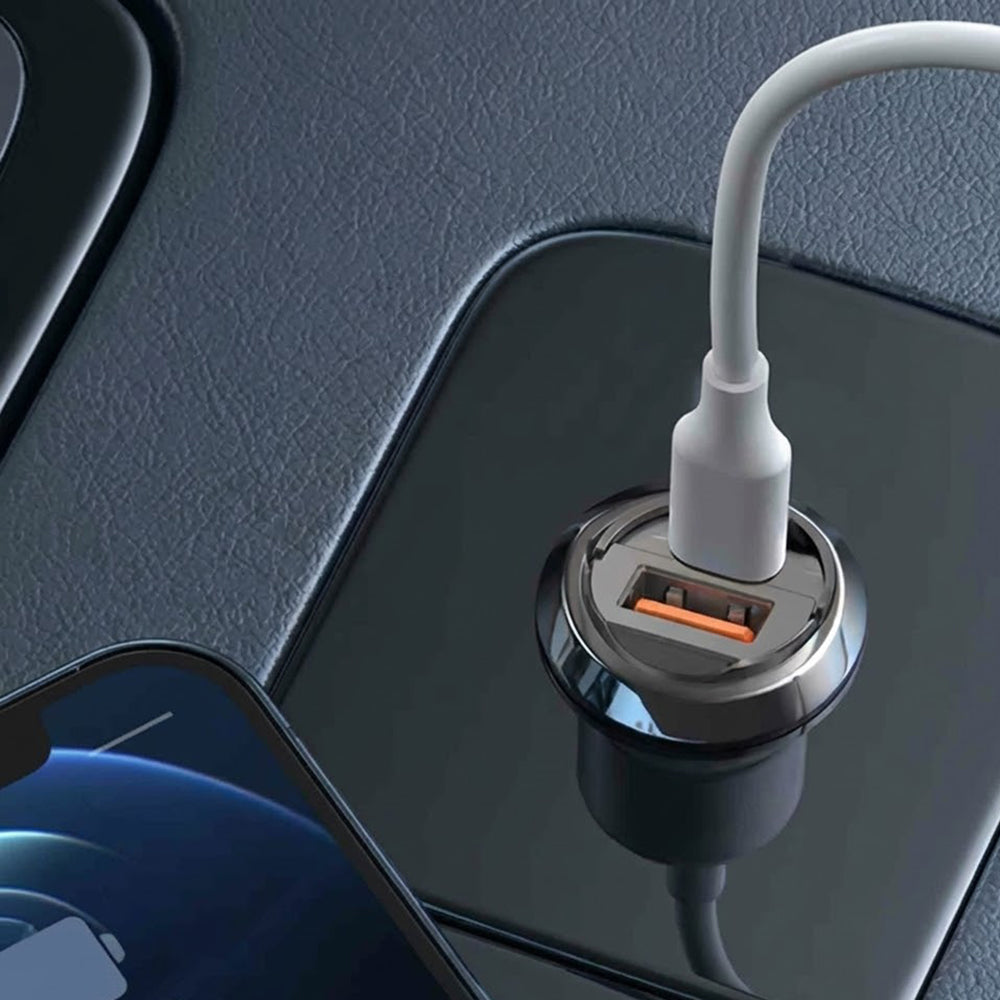 Auto nabíječka Lito IN-C03, 30W, 3A, 1 x USB-A - 1 x USB-C, Šedá