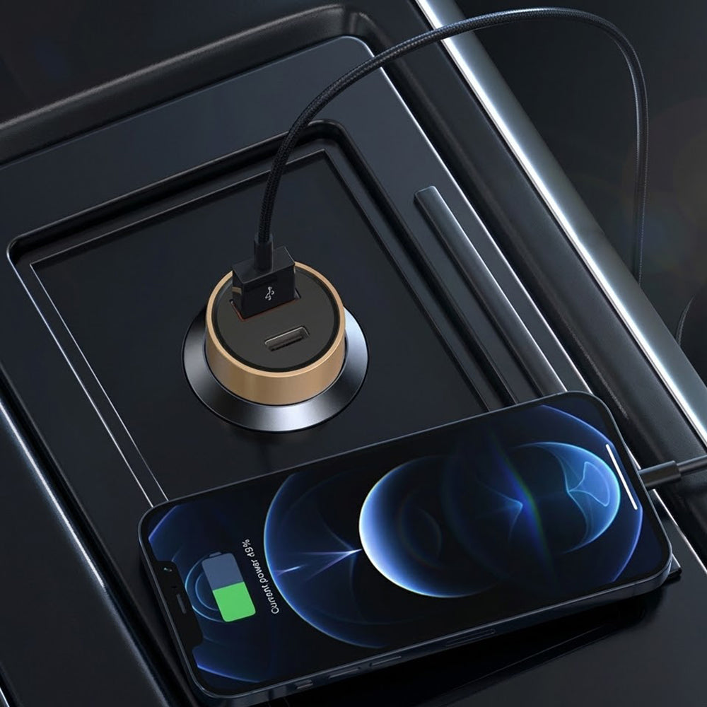 Auto nabíječka Lito IN-C04, 52W, 3A, 1 x USB-A - 1 x USB-C, Černá