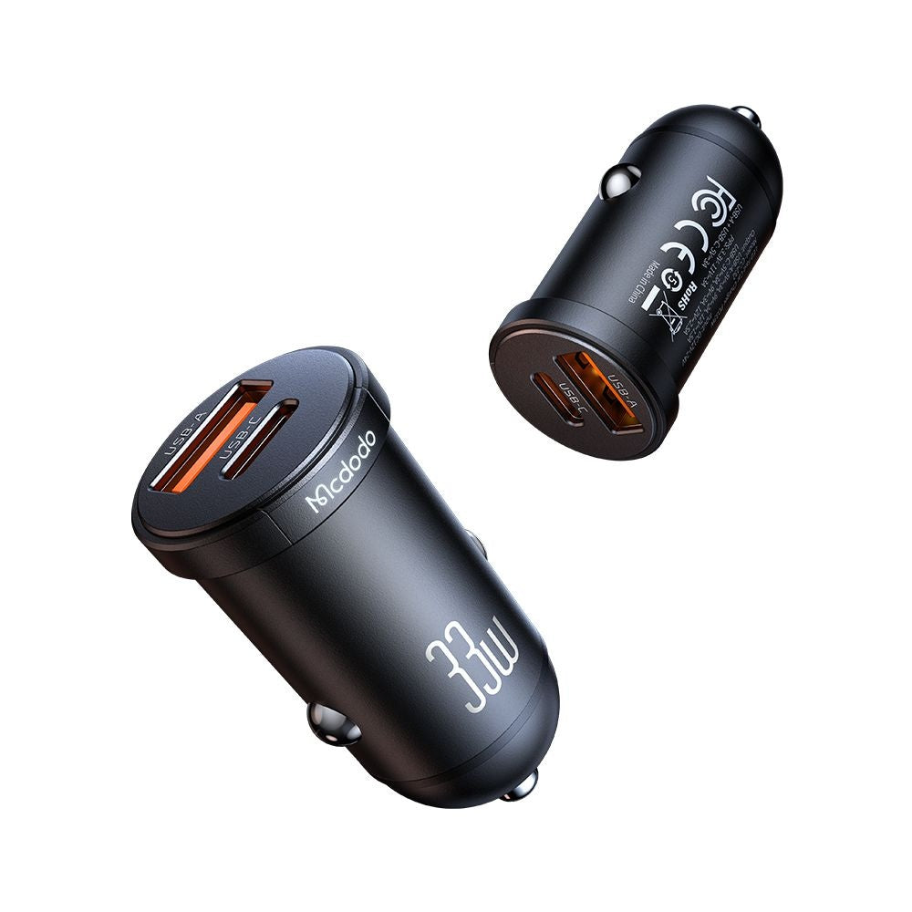 Auto nabíječka McDodo CC-2320 Cool, 33W, 3A, 1 x USB-A - 1 x USB-C, Černá