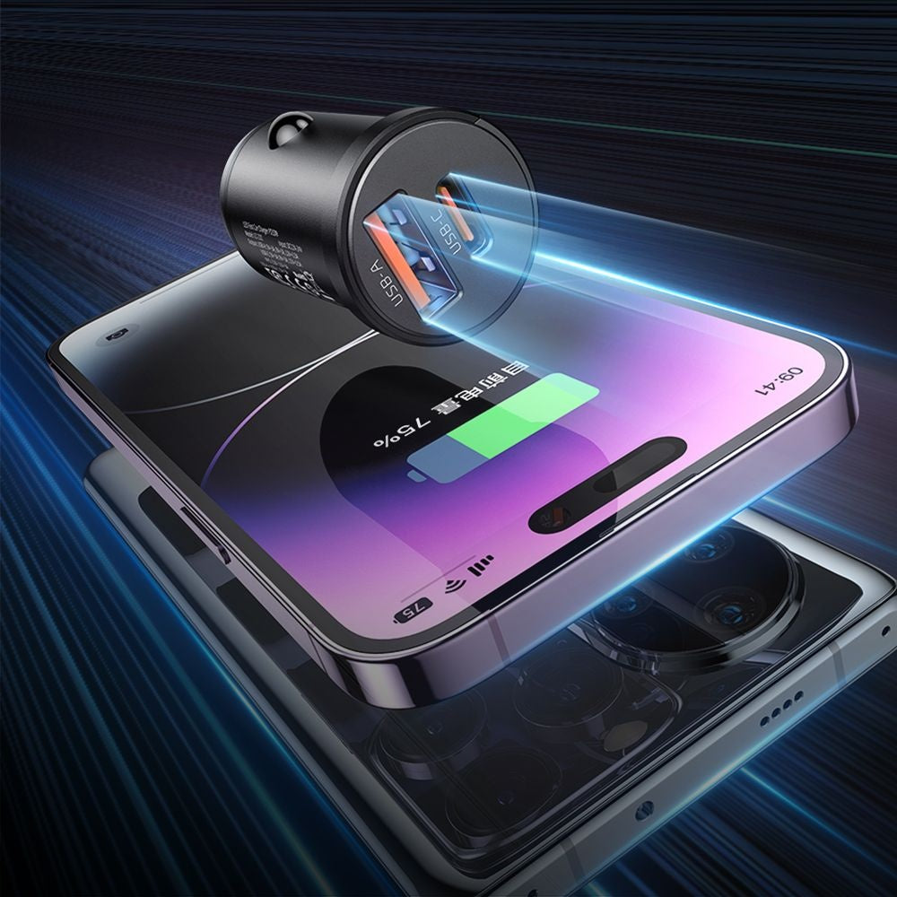 Auto nabíječka McDodo CC-2320 Cool, 33W, 3A, 1 x USB-A - 1 x USB-C, Černá