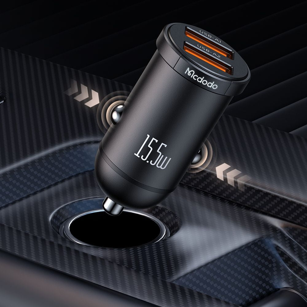 Auto nabíječka McDodo CC-2950 Cool, 15.5W, 3.1A, 2 x USB-A, Černá
