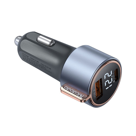 Auto nabíječka McDodo CC-3690 Venus Display, 75W, 3A, 1 x USB-A - 1 x USB-C, Černá