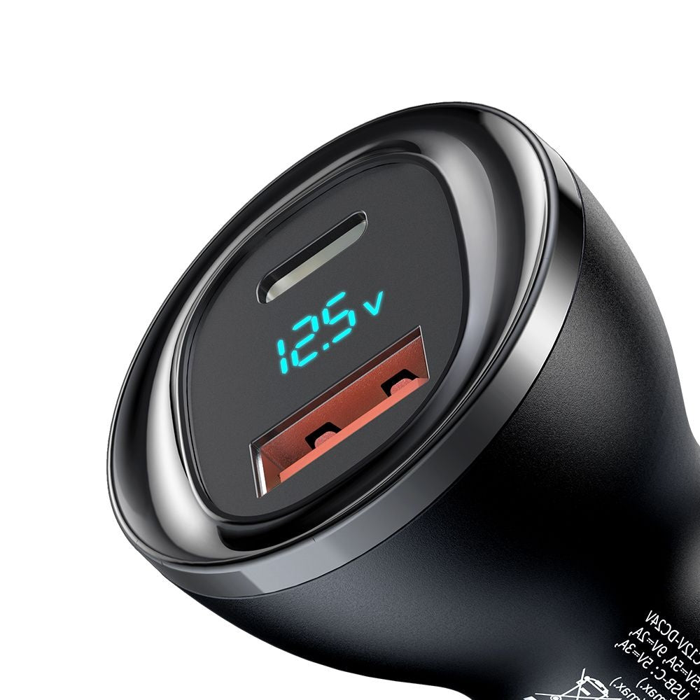 Auto nabíječka McDodo CC-5670 Display, 95W, 5A, 1 x USB-A - 1 x USB-C, Černá