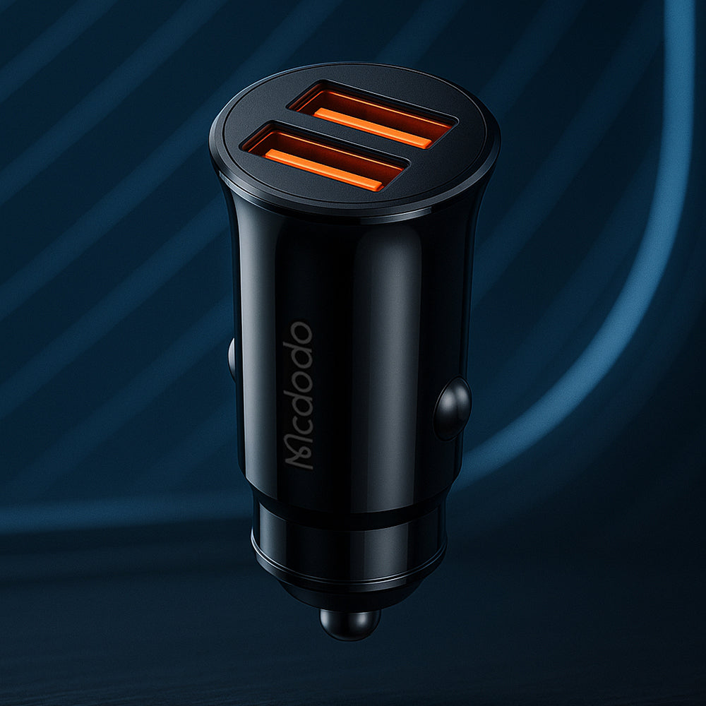 Auto nabíječka McDodo CC-6602, 12W, 2.4A, 2 x USB-A, Černá
