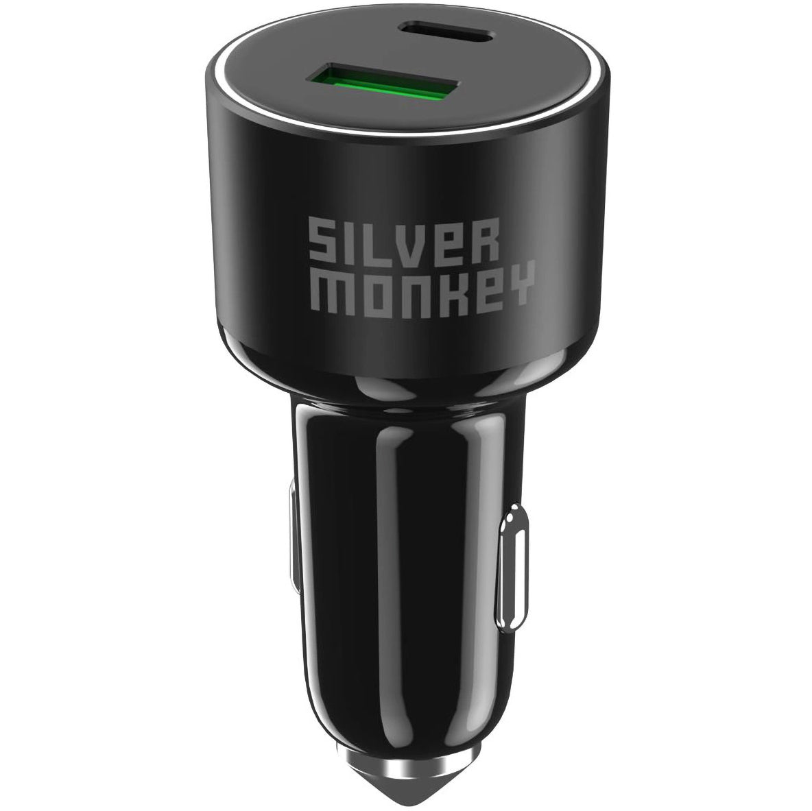 Nabíječka do auta Silver Monkey SMA014, 100W, 3A, 1 x USB-A - 1 x USB-C, černá