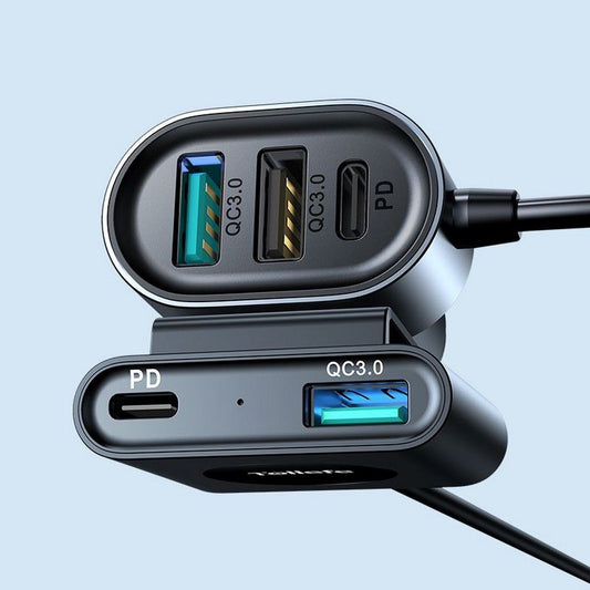 Auto nabíječka Joyroom JR-CL05, 72W, 3A, 2 x USB-C - 3 x USB-A, Černá