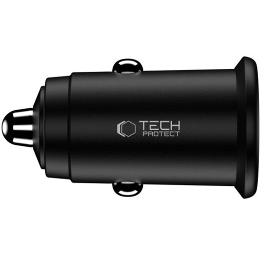 Auto nabíječka Tech-Protect CC02, 35W, 3A, 1 x USB-A - 1 x USB-C, Černá