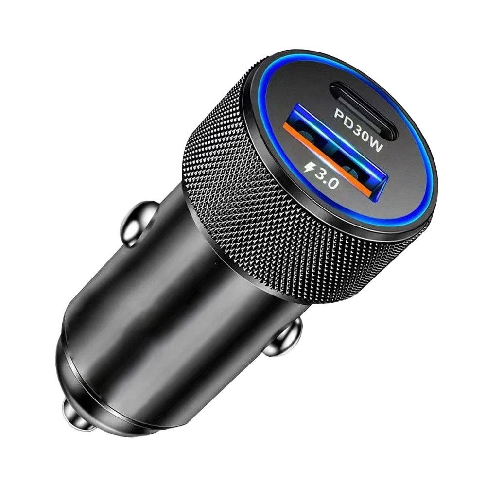 Auto nabíječka Techsuit C2 VoltDuo, 30W, 3A, 1 x USB-A - 1 x USB-C, Černá