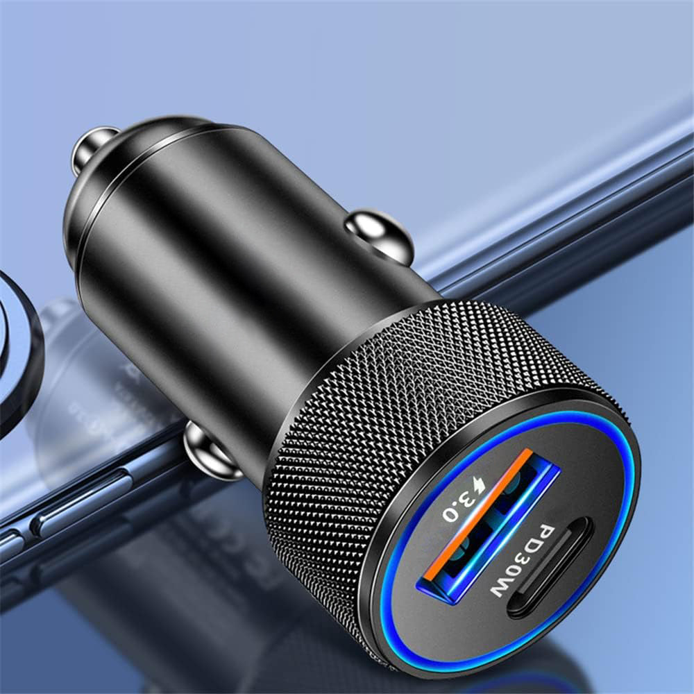 Auto nabíječka Techsuit C2 VoltDuo, 30W, 3A, 1 x USB-A - 1 x USB-C, Černá