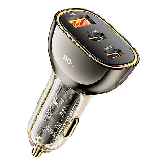 Toocki Nabíječka do auta 2C+A, 80W, 3A, 1 x USB-A - 2 x USB-C, černá TCC2C 1A-XF01 TCC2C 1A-XF01