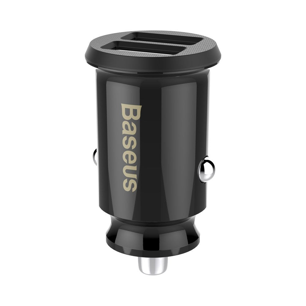 Nabíječka do auta Baseus Grain, 10W, 2,4A, 2 x USB-A, černá CCALL-ML01
