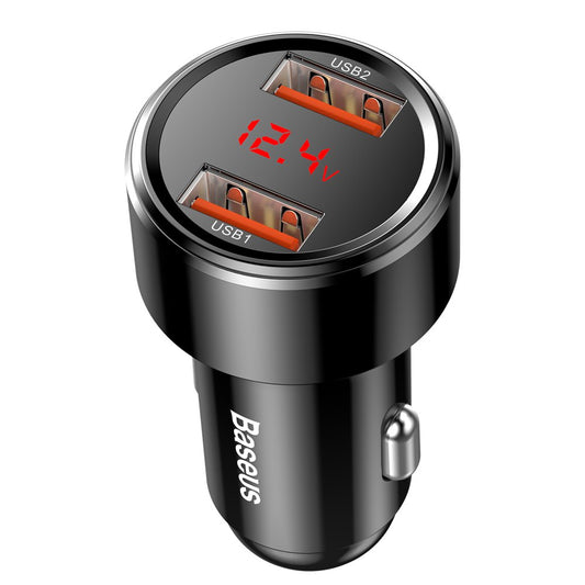 Nabíječka do auta Baseus Magic Display Series, 45W, 6A, 2 x USB-A, černá CCMLC20A-01