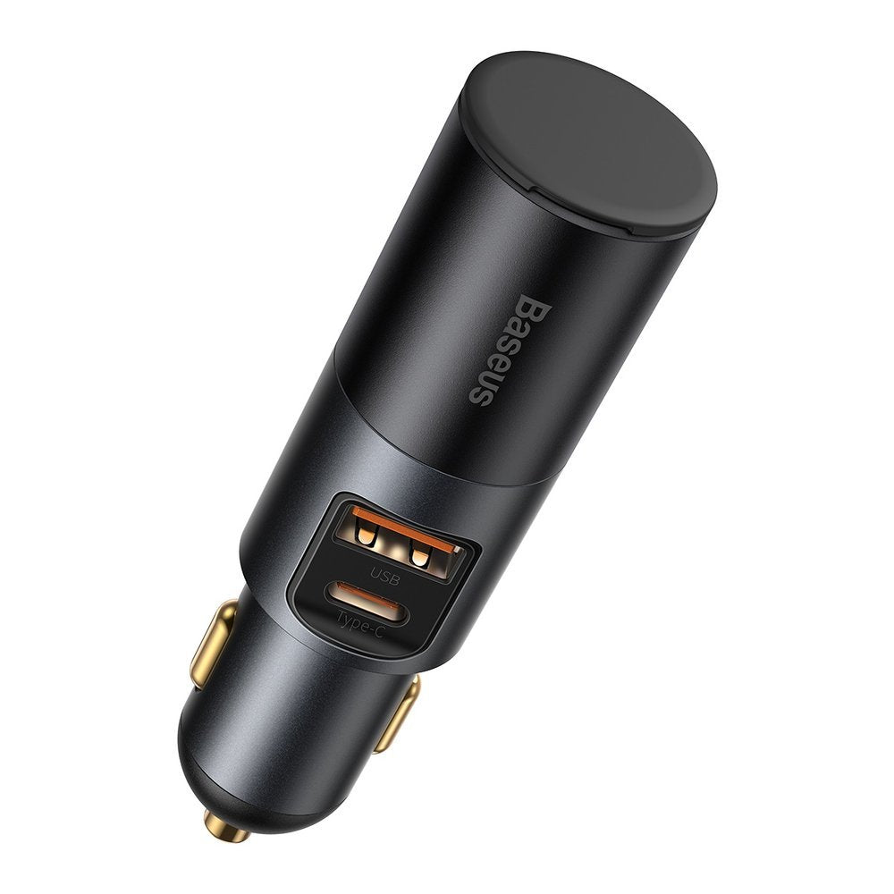 Auto nabíječka Baseus Share Together, 120W, 3A, 1 x USB-A - 1 x USB-C - 1 x prodloužení zapalovače, šedá CCBT-C0G