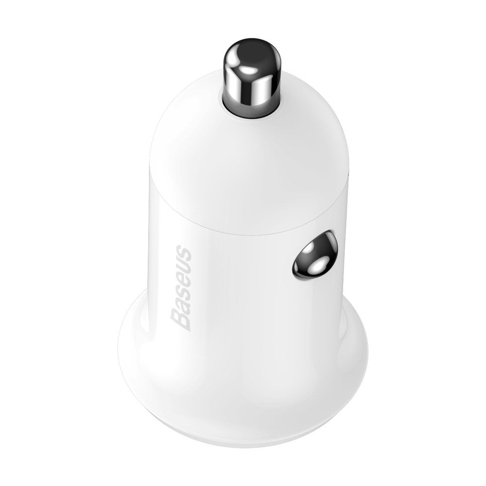 Nabíječka do auta Baseus Grain Pro, 24 W, 2,4 A, 2 x USB-A, bílá CCALLP-02