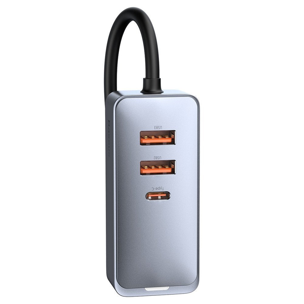 Auto nabíječka Baseus Share Together, 120W, 3A, 3 x USB-A - 1 x USB-C, Šedá CCBT-B0G