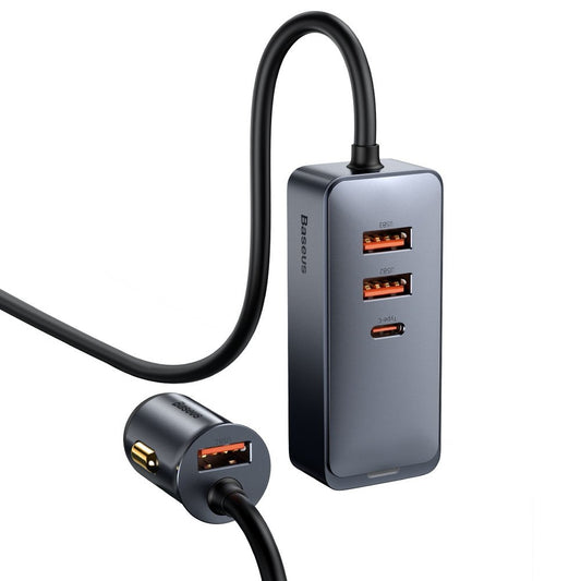 Baseus Share Together autonabíječka, 120W, 3A, 3 x USB-A - 1 x USB-C, šedá CCBT-B0G